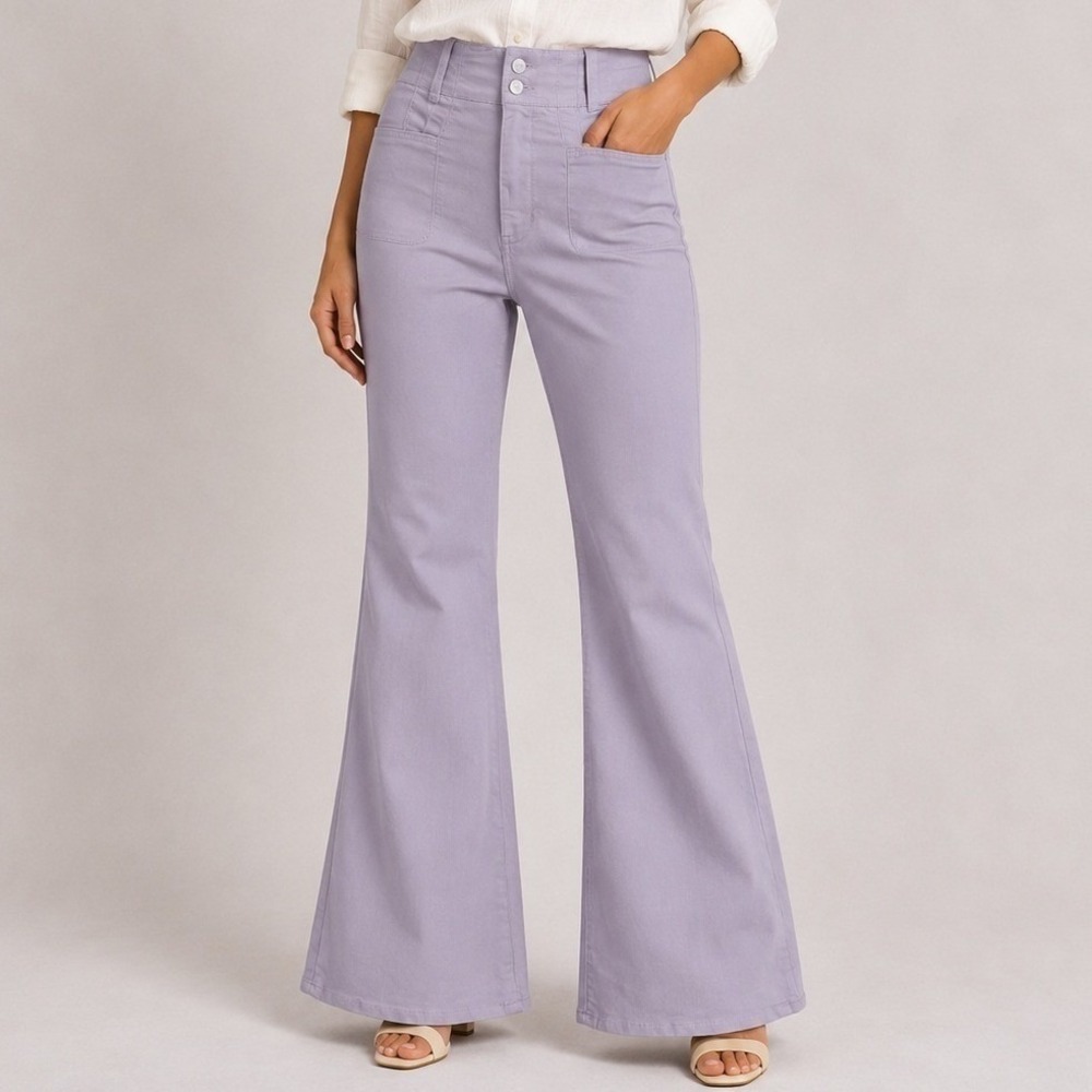 We The Free Jayde High Rise Flare Leg Jeans Lilac Purple Women Size 30 OB1124277
